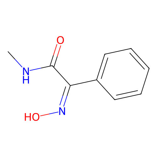 (2Z)-2-(hydroxyimino)-N-methyl-2-phenylethanamide structure