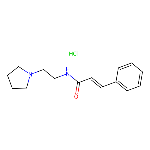 2-Propenamide, 3-phenyl-N-(2-(1-pyrrolidinyl)ethyl)-, monohydrochloride structure