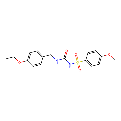 N-((4-ethoxybenzyl)carbamoyl)-4-methoxybenzenesulfonamide structure