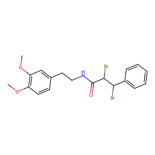 2,3-dibromo-N-[2-(3,4-dimethoxyphenyl)ethyl]-3-phenylpropanamide structure
