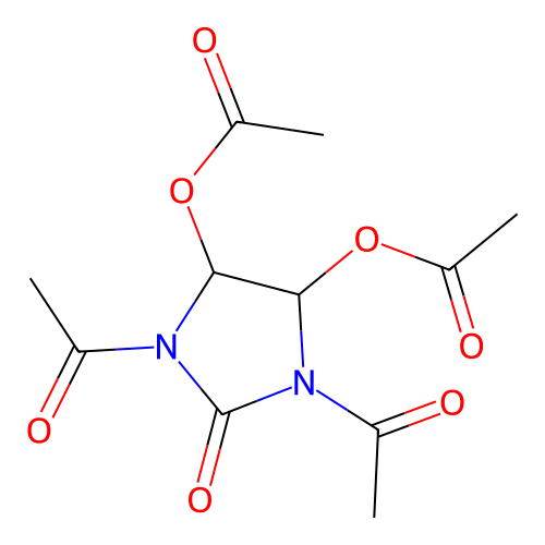 Acetic acid 5-acetoxy-1,3-diacetyl-2-oxo-imidazolidin-4-yl ester structure