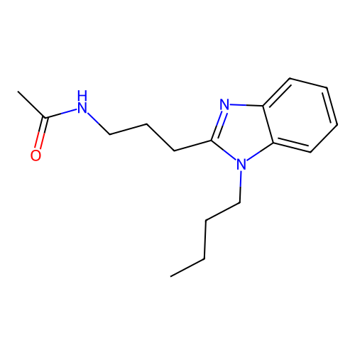N-[3-(1-butylbenzimidazol-2-yl)propyl]acetamide structure