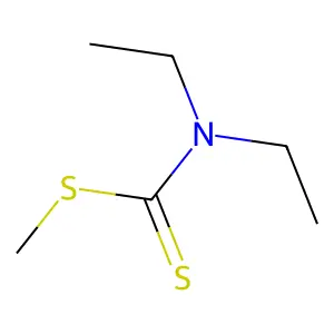 Methyl N,N-diethyldithiocarbamate structure