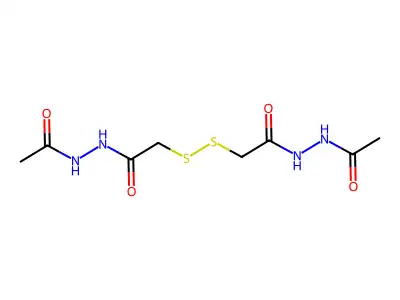 Hydrazine, 1,1'-(dithiobis(methylenecarbonyl))bis(2-acetyl- structure