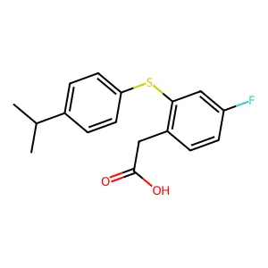 2-(4-Fluoro-2-{[4-(propan-2-yl)phenyl]sulfanyl}phenyl)acetic acid structure