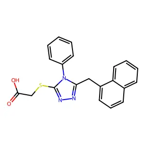 2-[[5-(Naphthalen-1-ylmethyl)-4-phenyl-1,2,4-triazol-3-yl]sulfanyl]acetic acid structure