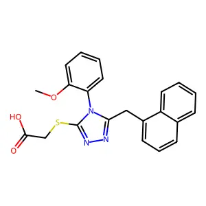 2-[[4-(2-methoxyphenyl)-5-(naphthalen-1-ylmethyl)-1,2,4-triazol-3-yl]sulfanyl]acetic acid structure