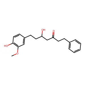 (5R)-5-hydroxy-7-(4-hydroxy-3-methoxyphenyl)-1-phenylheptan-3-one structure