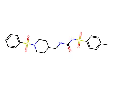1-((1-(Phenylsulfonyl)piperidin-4-yl)methyl)-3-tosylurea structure