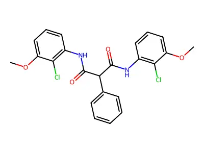 N1,N3-bis(2-chloro-3-methoxyphenyl)-2-phenylPropanediamide structure