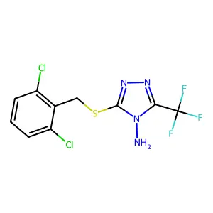 3-[(2,6-Dichlorophenyl)methylsulfanyl]-5-(trifluoromethyl)-1,2,4-triazol-4-amine structure