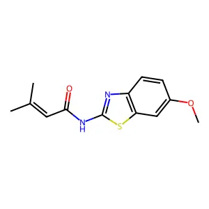 N-(6-methoxy-1,3-benzothiazol-2-yl)-3-methylbut-2-enamide structure