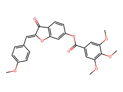 (Z)-2-(4-methoxybenzylidene)-3-oxo-2,3-dihydrobenzofuran-6-yl 3,4,5-trimethoxybenzoate structure