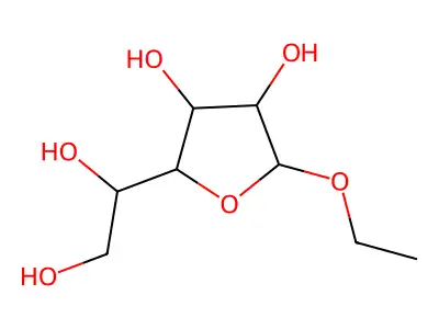 2-(1,2-Dihydroxyethyl)-5-ethoxytetrahydrofuran-3,4-diol structure