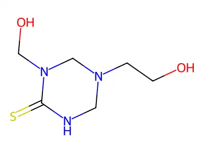 1,3,5-Triazine-2(1H)-thione, tetrahydro-5-(2-hydroxyethyl)-1-(hydroxymethyl)- structure