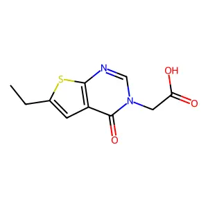 (6-Ethyl-4-oxo-4H-thieno[2,3-d]pyrimidin-3-yl)-acetic acid structure