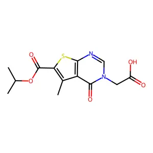 5-Methyl-6-[(1-methylethoxy)carbonyl]-4-oxothieno[2,3-d]pyrimidine-3(4H)-acetic acid structure