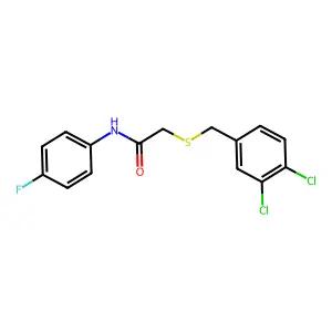 2-[(3,4-dichlorophenyl)methylsulfanyl]-N-(4-fluorophenyl)acetamide structure
