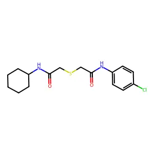 2-[2-(4-chloroanilino)-2-oxoethyl]sulfanyl-N-cyclohexylacetamide structure