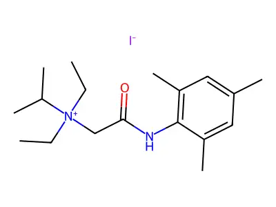 N,N-Diethyl-N-(2-oxo-2-((2,4,6-trimethylphenyl)amino)ethyl)-2-propanaminium iodide structure