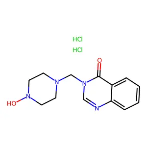 4(3H)-Quinazolinone, 3-(4-hydroxy-1-piperazinylmethyl)-, dihydrochloride structure