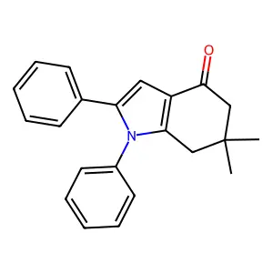 6,6-dimethyl-1,2-diphenyl-1,5,6,7-tetrahydro-4H-indol-4-one structure