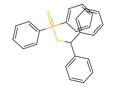 Phosphenodithioic acid, diphenyl-, (diphenylmethyl) ester structure