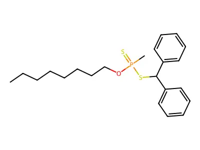 S-(Diphenylmethyl) O-octyl methylphosphonodithioate structure