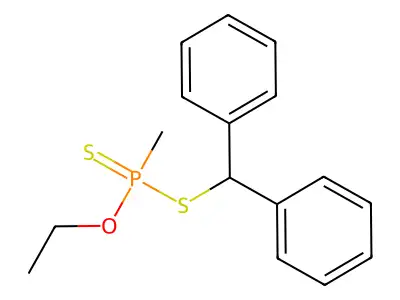 S-(Diphenylmethyl) O-ethyl methylphosphonodithioate structure