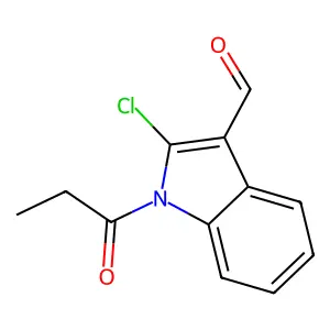 2-Chloro-1-propanoyl-1H-indole-3-carbaldehyde structure