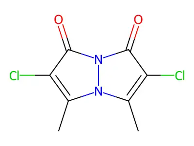 2,6-dichloro-1,7-dimethylpyrazolo[1,2-a]pyrazole-3,5-dione structure