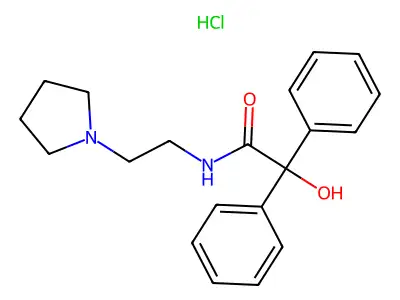 N-(2'-Pyrrolidinoethyl)diphenyl-hydroxy-acetamide hydrochloride structure