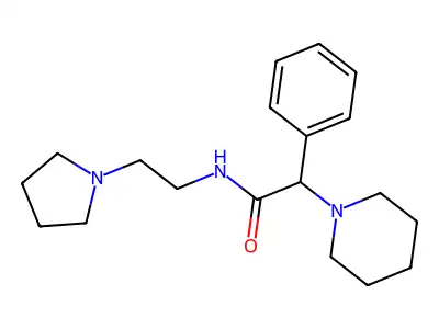 1-Piperidineacetamide, alpha-phenyl-N-(2-(1-pyrrolidinyl)ethyl)- structure