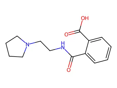 Benzoic acid, 2-(((2-(1-pyrrolidinyl)ethyl)amino)carbonyl)-, hydrate structure