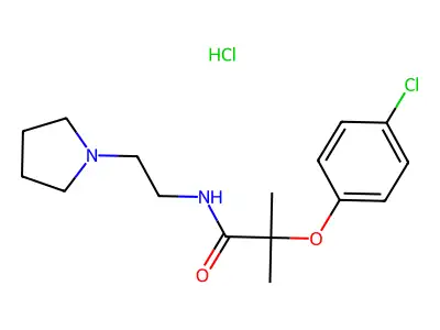 N-(2'-Pyrrolidinoethyl)-4-chlorophenoxyisobutyramide hydrochloride structure