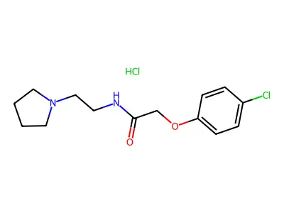 Acetamide, 2-(4-chlorophenoxy)-N-(2-(1-pyrrolidinyl)ethyl)-, monohydrochloride structure