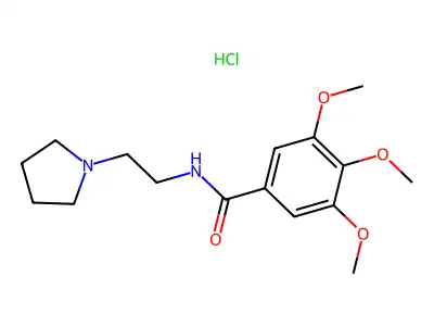 Benzamide, N-(2-(1-pyrrolidinyl)ethyl)-3,4,5-trimethoxy-, monohydrochloride structure