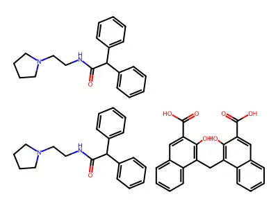 N-(2-Pyrrolidinoethyl)-alpha,alpha-diphenylacetamide pamoate structure