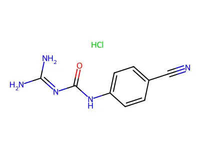 Urea, N-(aminoiminomethyl)-N'-(4-cyanophenyl)-, monohydrochloride structure