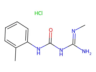 Urea, N-(imino(methylamino)methyl)-N'-(2-methylphenyl)-, monohydrochloride structure