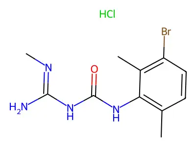 Urea, 1-(5-bromo-2,6-dimethylphenyl)-3-methylamidino-, hydrochloride structure