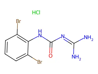 Urea, N-(aminoiminomethyl)-N'-(2,6-dibromophenyl)-, monohydrochloride structure