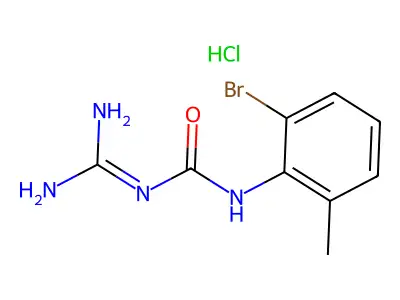 Urea, N-(aminoiminomethyl)-N'-(2-bromo-6-methylphenyl)-, monohydrochloride structure