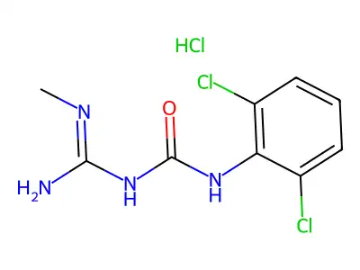 Urea, N-(2,6-dichlorophenyl)-N'-(imino(methylamino)methyl)-, monohydrochloride structure