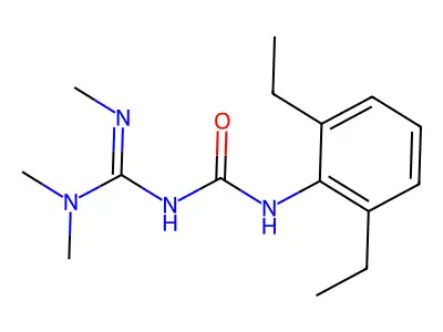 Urea, N-(2,6-diethylphenyl)-N'-((dimethylamino)(methylamino)methylene)- structure