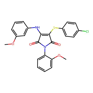 3-[(4-Chlorophenyl)sulfanyl]-4-(3-methoxyanilino)-1-(2-methoxyphenyl)-1H-pyrrole-2,5-dione structure