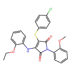3-[(4-Chlorophenyl)sulfanyl]-4-(2-ethoxyanilino)-1-(2-methoxyphenyl)-1H-pyrrole-2,5-dione structure