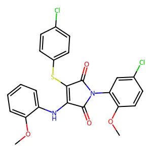 1-(5-Chloro-2-methoxyphenyl)-3-[(4-chlorophenyl)sulfanyl]-4-(2-methoxyanilino)-1H-pyrrole-2,5-dione structure