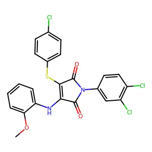 3-[(4-Chlorophenyl)sulfanyl]-1-(3,4-dichlorophenyl)-4-(2-methoxyanilino)-1H-pyrrole-2,5-dione structure