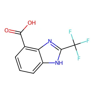2-(trifluoromethyl)-1H-1,3-benzodiazole-7-carboxylic acid structure